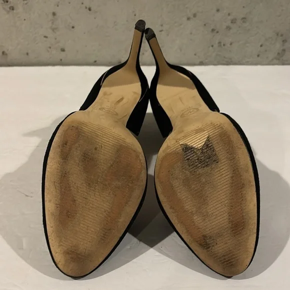 Michael Michael Kors Black Suede Georgia Ankle Strap Almond-Toe Pump - Size 9.5 - Picture 9 of 10